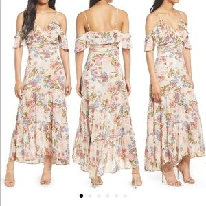 Floret Studios Maxi Floral Cold Shoulder Dress! Worn Once!